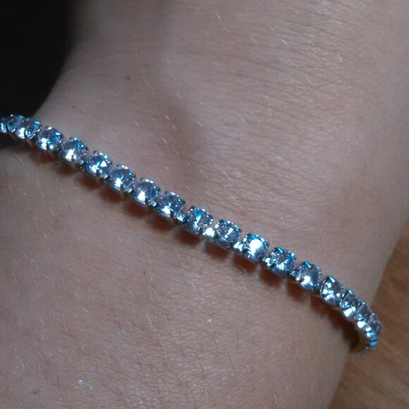 Pink Cubic Zirconia Stainless Steel Tennis Bracelet - Picture 1 of 14